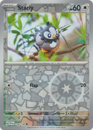 Scarlet & Violet (Base Set) : 148/198 - Starly - Common Reverse Holo
