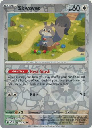 Scarlet & Violet (Base Set) : 151/198 - Skwovet - Common Reverse Holo