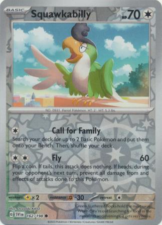 Scarlet & Violet (Base Set) : 162/198 - Squawkabilly - Common Reverse Holo