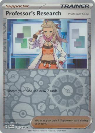 Scarlet & Violet (Base Set) : 189/198 - Professor's Research (Professor Sada) - Holo Rare Reverse Holo