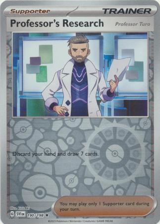 Scarlet & Violet (Base Set) : 190/198 - Professor's Research (Professor Turo) - Holo Rare Reverse Holo
