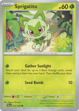 Scarlet & Violet: Paldea Evolved : 012/193 - Sprigatito - Common