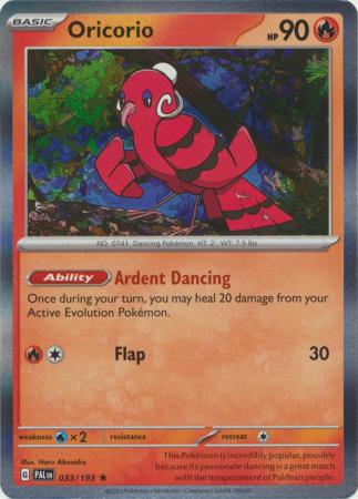 Scarlet & Violet: Paldea Evolved : 033/193 - Oricorio -  Holo Rare