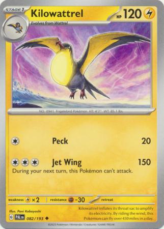 Scarlet & Violet: Paldea Evolved : 082/193 - Kilowattrel - Uncommon