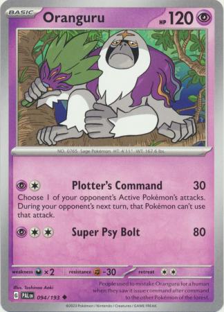Scarlet & Violet: Paldea Evolved : 094/193 - Oranguru - Uncommon