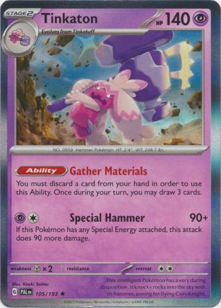 Scarlet & Violet: Paldea Evolved : 105/193 - Tinkaton - Holo Rare