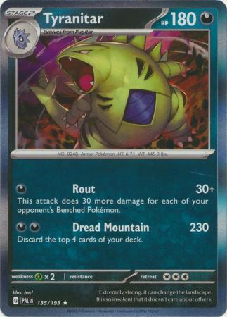 Scarlet & Violet: Paldea Evolved : 135/193 - Tyranitar - Holo Rare