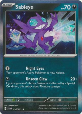 Scarlet & Violet: Paldea Evolved : 136/193 - Sableye - Holo Rare
