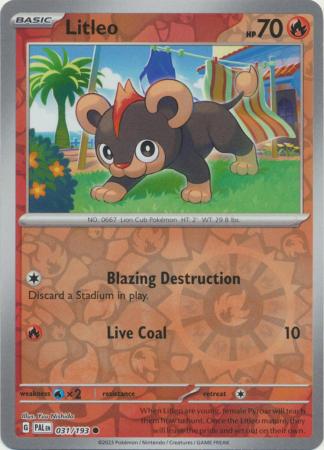 Scarlet & Violet: Paldea Evolved : 031/193 - Litleo - Common Reverse Holo