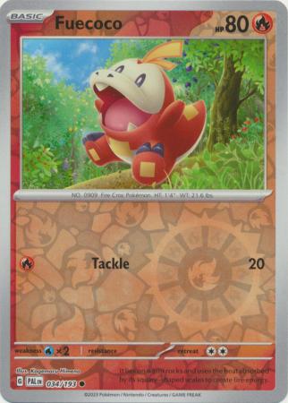 Scarlet & Violet: Paldea Evolved : 034/193 - Fuecoco - Common Reverse Holo