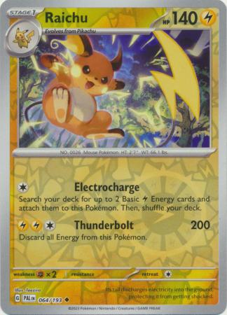 Scarlet & Violet: Paldea Evolved : 064/193 - Raichu - Uncommon Reverse Holo