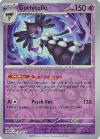 Scarlet & Violet: Paldea Evolved :  092/193 - Gothitelle - Uncommon Reverse Holo