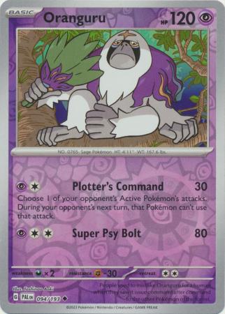 Scarlet & Violet: Paldea Evolved : 094/193 - Oranguru - Uncommon Reverse Holo