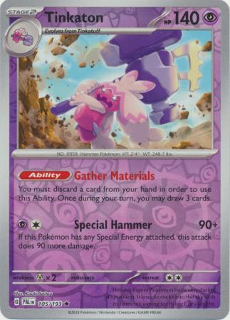 Scarlet & Violet: Paldea Evolved : 105/193 - Tinkaton - Holo Rare Reverse Holo