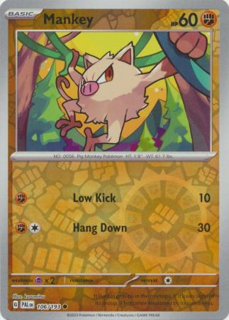Scarlet & Violet: Paldea Evolved : 106/193 - Mankey - Common Reverse Holo