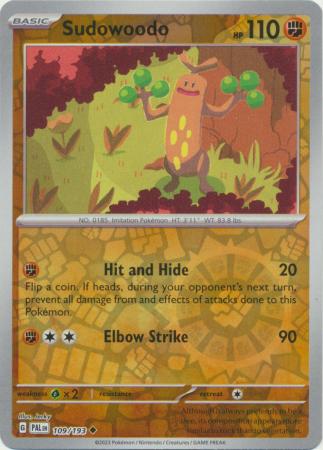 Scarlet & Violet: Paldea Evolved : 109/193 - Sudowoodo - Uncommon Reverse Holo