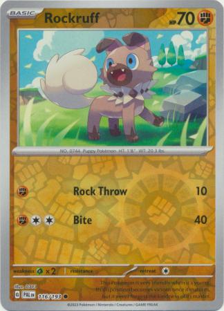 Scarlet & Violet: Paldea Evolved : 116/193 - Rockruff - Common Reverse Holo