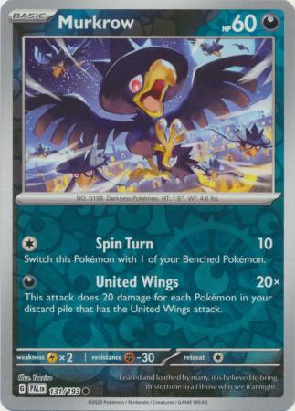 Scarlet & Violet: Paldea Evolved : 131/193 - Murkrow - Common Reverse Holo