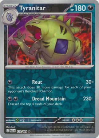 Scarlet & Violet: Paldea Evolved : 135/193 - Tyranitar - Holo Rare Reverse Holo