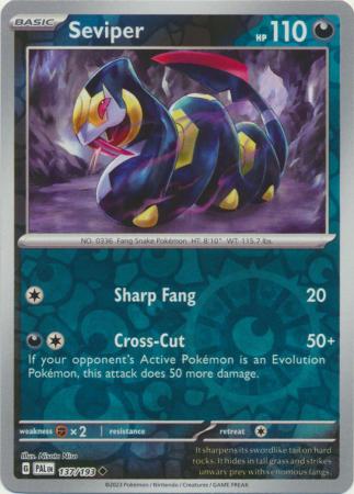 Scarlet & Violet: Paldea Evolved : 137/193 - Seviper - Uncommon Reverse Holo