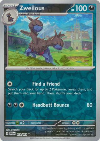 Scarlet & Violet: Paldea Evolved : 139/193 - Zweilous - Uncommon Reverse Holo