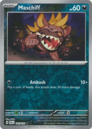 Scarlet & Violet: Paldea Evolved : 141/193 - Maschiff - Common Reverse Holo