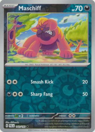 Scarlet & Violet: Paldea Evolved : 142/193 - Maschiff - Common Reverse Holo