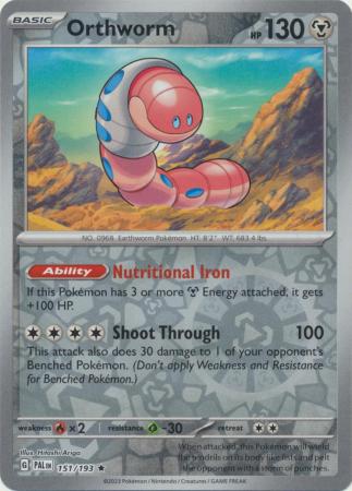 Scarlet & Violet: Paldea Evolved : 151/193 - Orthworm - Holo Rare Reverse Holo