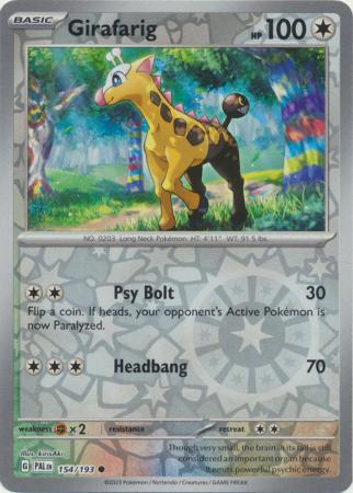 Scarlet & Violet: Paldea Evolved : 154/193 - Girafarig - Common Reverse Holo