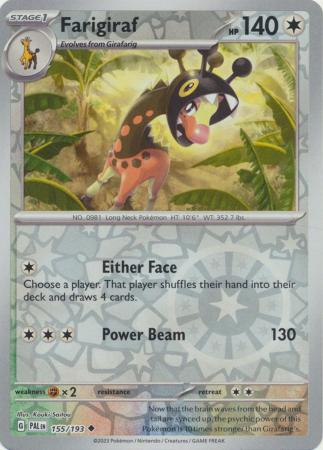 Scarlet & Violet: Paldea Evolved : 155/193 - Farigiraf - Uncommon Reverse Holo