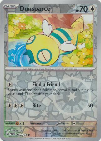 Scarlet & Violet: Paldea Evolved : 156/193 - Dunsparce - Common Reverse Holo
