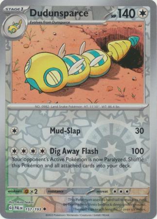 Scarlet & Violet: Paldea Evolved : 157/193 - Dudunsparce - Uncommon Reverse Holo