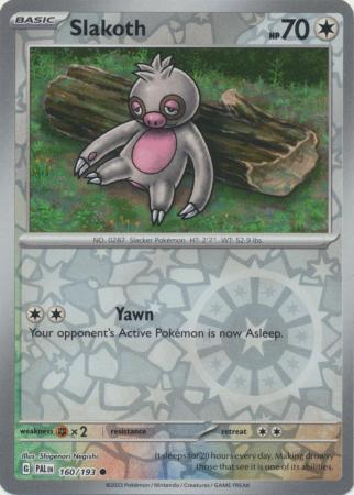 Scarlet & Violet: Paldea Evolved : 160/193 - Slakoth - Common Reverse Holo