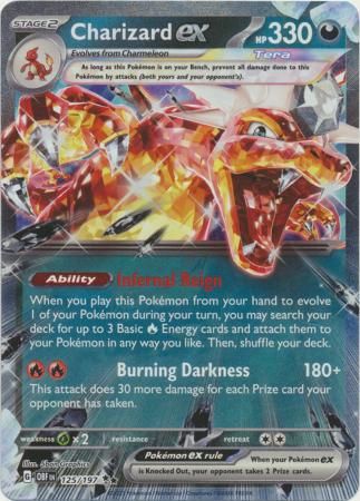Scarlet & Violet: Obsidian Flames Singles: 125/197 - Charizard ex - Ultra Rare