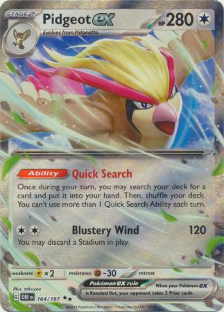 Scarlet & Violet: Obsidian Flames Singles: 164/197 - Pidgeot ex - Ultra Rare