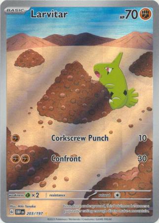 Scarlet & Violet: Obsidian Flames Singles: 203/197 - Larvitar - Illustration Rare