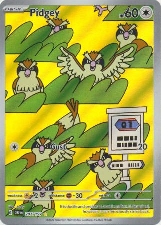 Scarlet & Violet: Obsidian Flames Singles: 207/197 - Pidgey - Illustration Rare