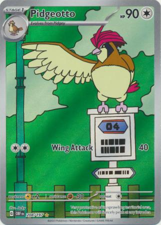 Scarlet & Violet: Obsidian Flames Singles: 208/197 - Pidgeotto - Illustration Rare