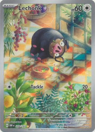 Scarlet & Violet: Obsidian Flames Singles: 209/197 - Lechonk - Illustration Rare