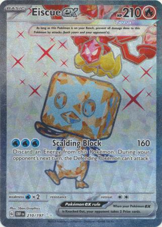 Scarlet & Violet: Obsidian Flames Singles: 210/197 - Eiscue ex - Full Art Secret Rare