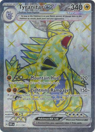 Scarlet & Violet: Obsidian Flames Singles: 211/197 - Tyranitar ex - Full Art Secret Rare