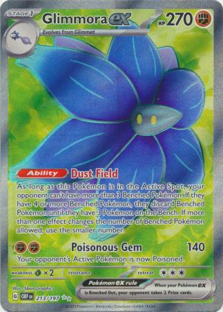 Scarlet & Violet: Obsidian Flames Singles:  213/197 - Glimmora ex - Full Art Secret Rare