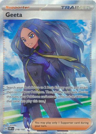 Scarlet & Violet: Obsidian Flames Singles: 218/197 - Geeta - Full Art Secret Rare