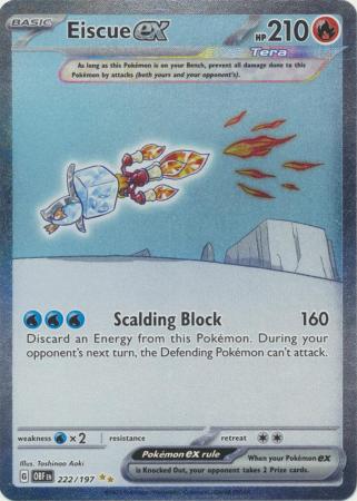 Scarlet & Violet: Obsidian Flames Singles: 222/197 - Eiscue ex - Special Illustration Rare