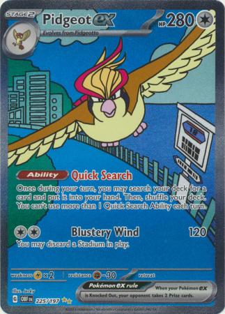 Scarlet & Violet: Obsidian Flames Singles: 225/197 - Pidgeot ex - Special Illustration Rare