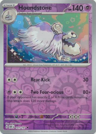 Scarlet & Violet: Obsidian Flames Reverse Holo Singles : 101/197 - Houndstone - Uncommon Reverse Holo
