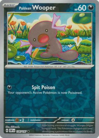 Scarlet & Violet: Obsidian Flames Reverse Holo Singles : 126/197 -  Paldean Wooper - Common Reverse Holo