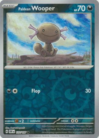 Scarlet & Violet: Obsidian Flames Reverse Holo Singles : 127/197 - Paldean Wooper - Common Reverse Holo