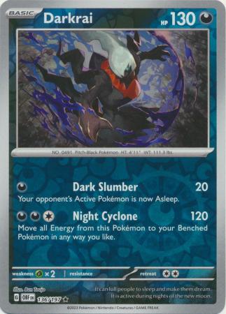 Scarlet & Violet: Obsidian Flames Reverse Holo Singles : 136/197 - Darkrai - Holo Rare Reverse Holo