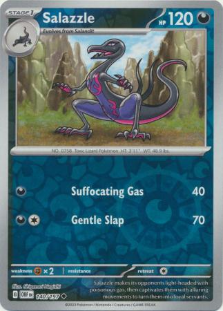 Scarlet & Violet: Obsidian Flames Reverse Holo Singles : 140/197 - Salazzle -  Uncommon Reverse Holo